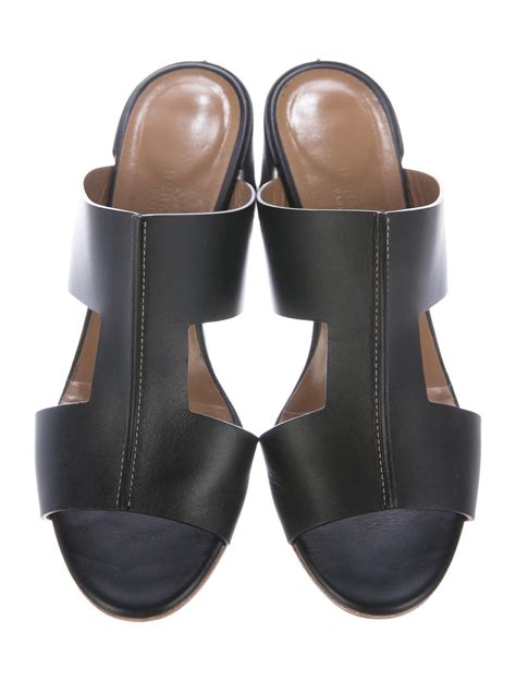 hermes h sandals black|hermes sandals original.